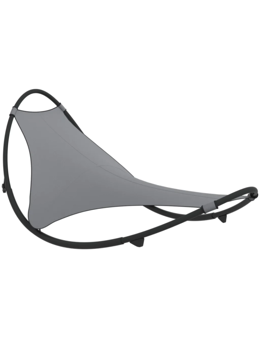 imagem de espreguiçadeira，Cadeira de repouso，Cadeira de descanso baloiço c/ rodas aço e textilene cinzento CFW2122192