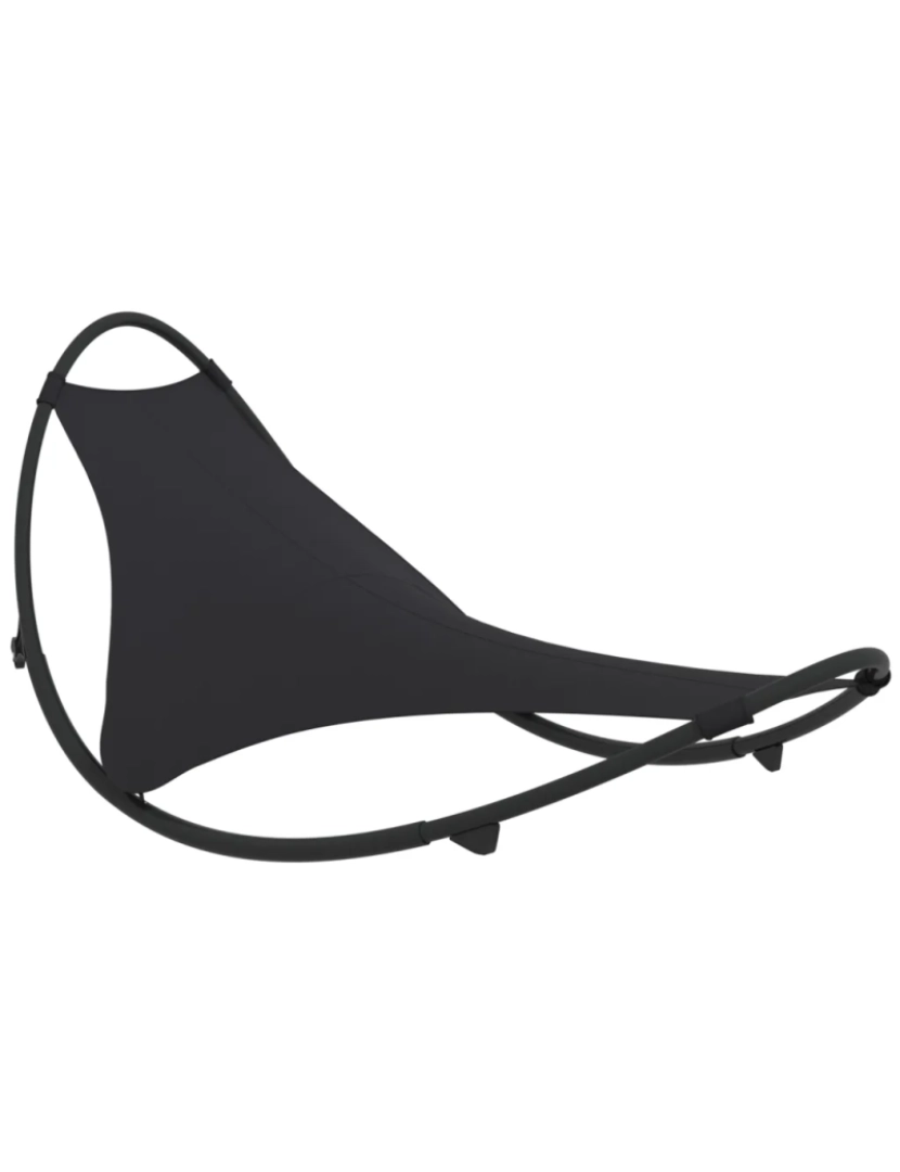 imagem de espreguiçadeira，Cadeira de repouso，Cadeira de descanso baloiço c/ rodas aço e textilene preto CFW3659512