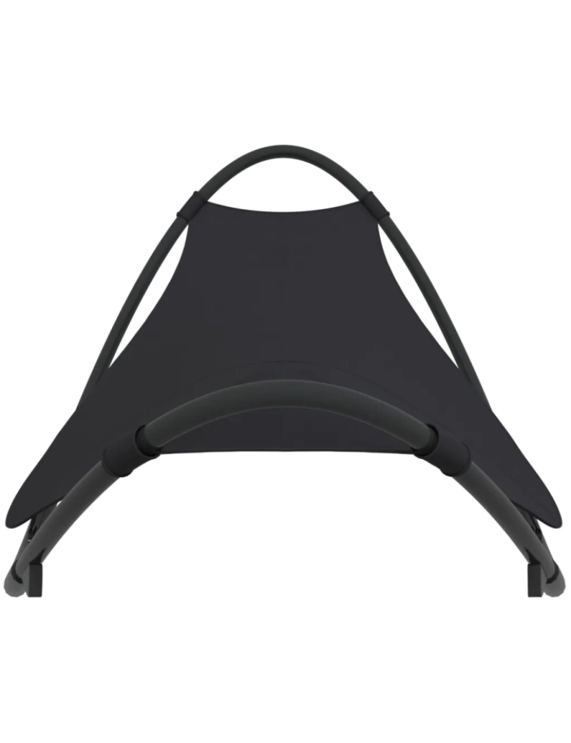 imagem de espreguiçadeira，Cadeira de repouso，Cadeira de descanso baloiço c/ rodas aço e textilene preto CFW3659513