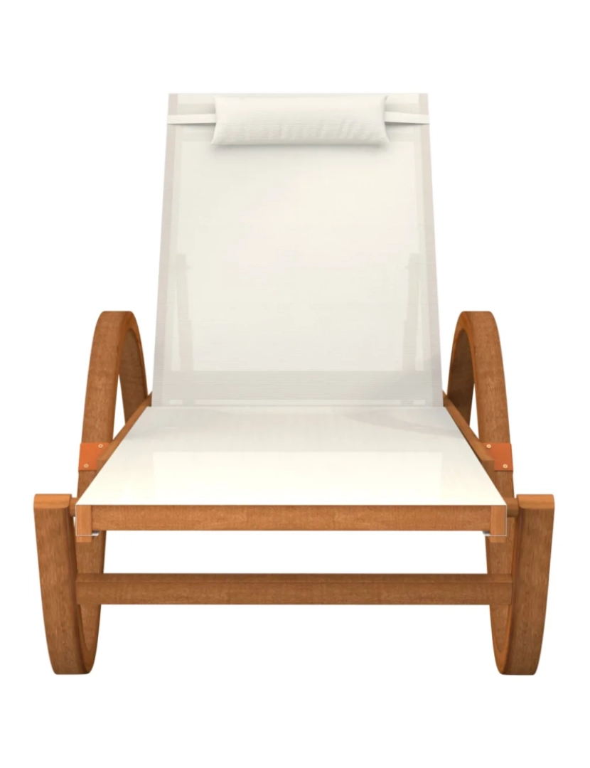 imagem de espreguiçadeira，Cadeira de repouso，Cadeira de descanso c/ almofada textilene e álamo maciço branco CFW4209783