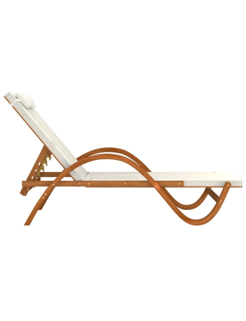 imagem de espreguiçadeira，Cadeira de repouso，Cadeira de descanso c/ almofada textilene e álamo maciço branco CFW4209784