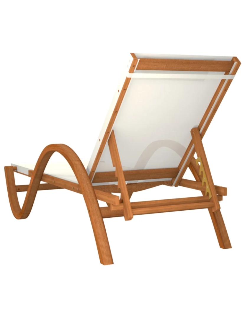 imagem de espreguiçadeira，Cadeira de repouso，Cadeira de descanso c/ almofada textilene e álamo maciço branco CFW4209785