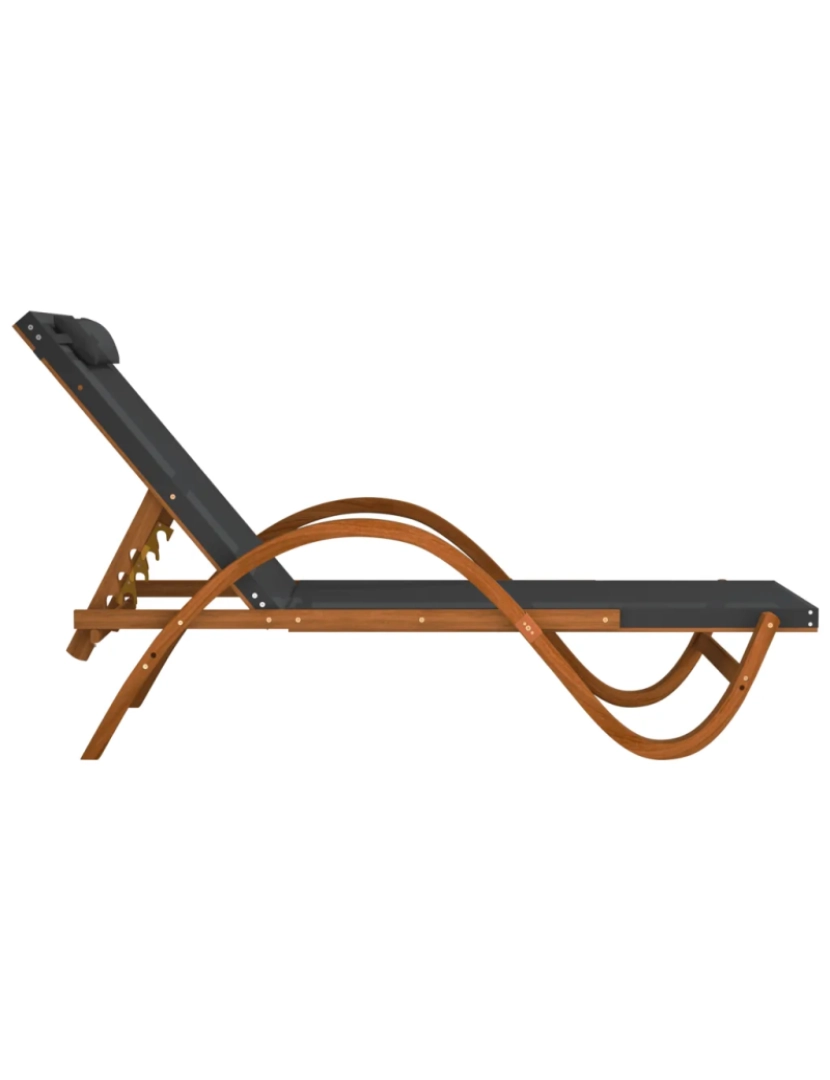 imagem de espreguiçadeira，Cadeira de repouso，Cadeira de descanso c/ almofada textilene e álamo maciço cinzento CFW6734484