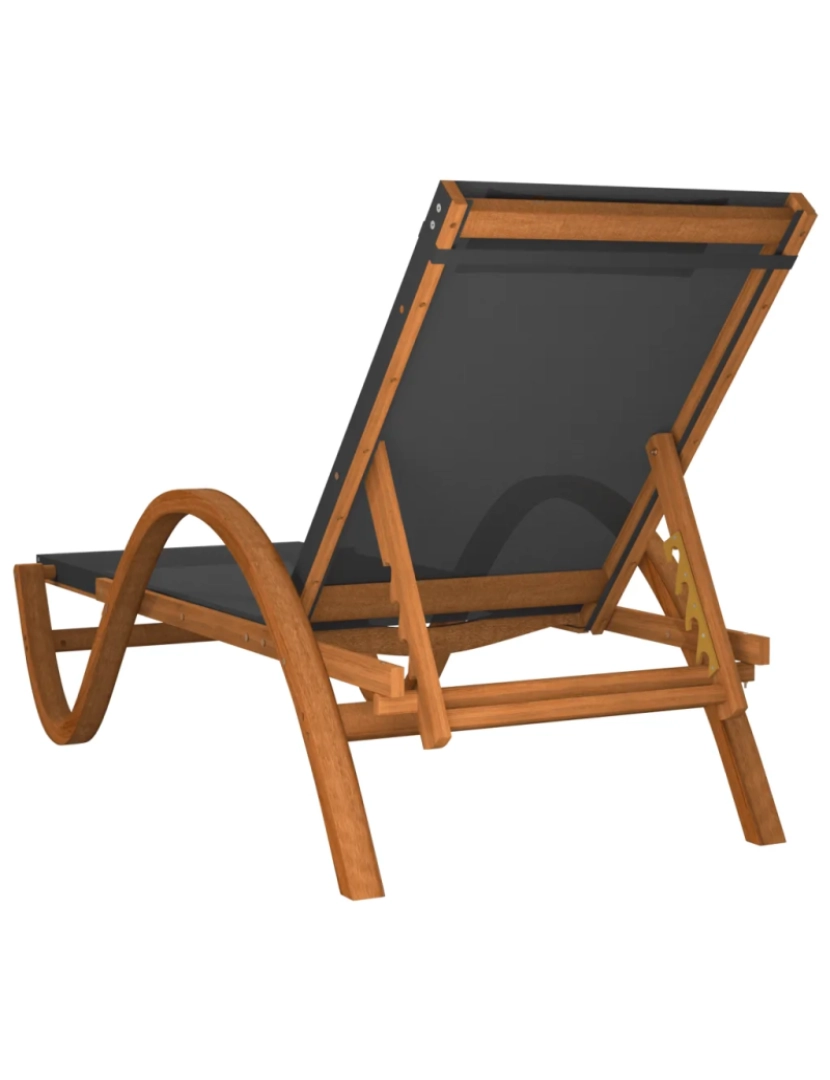 imagem de espreguiçadeira，Cadeira de repouso，Cadeira de descanso c/ almofada textilene e álamo maciço cinzento CFW6734485