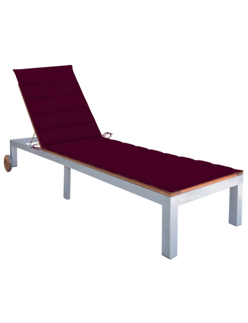 Vidaxl - espreguiçadeira，Cadeira de repouso，Cadeira de descanso c/ almofadão acácia maciça e aço galvanizado CFW451144