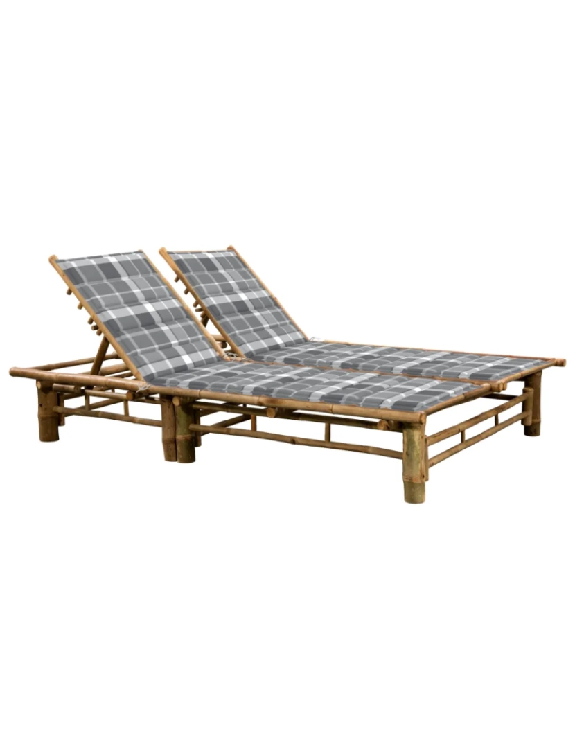 Vidaxl - espreguiçadeira，Cadeira de repouso，Cadeira de descanso c/ almofadões para 2 pessoas bambu CFW374869