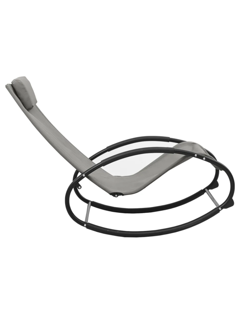 imagem de espreguiçadeira，Cadeira de repouso，Cadeira de descanso com almofada aço e textilene cinzento CFW1122364