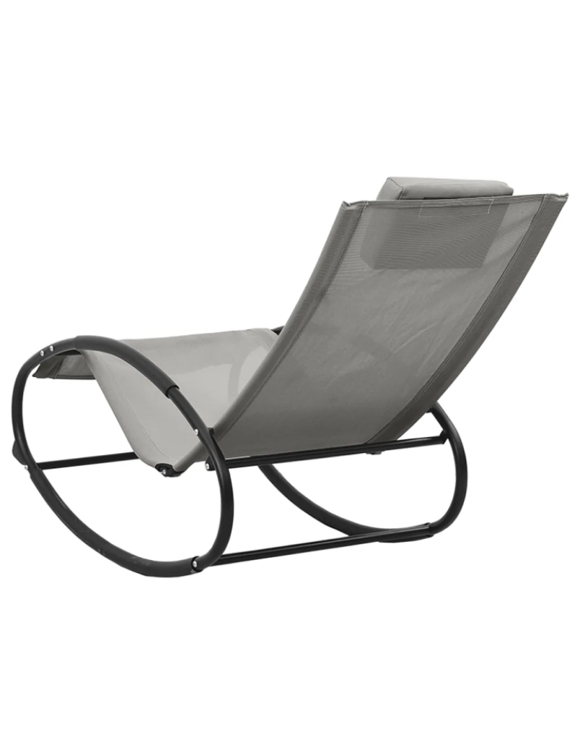 imagem de espreguiçadeira，Cadeira de repouso，Cadeira de descanso com almofada aço e textilene cinzento CFW1122365