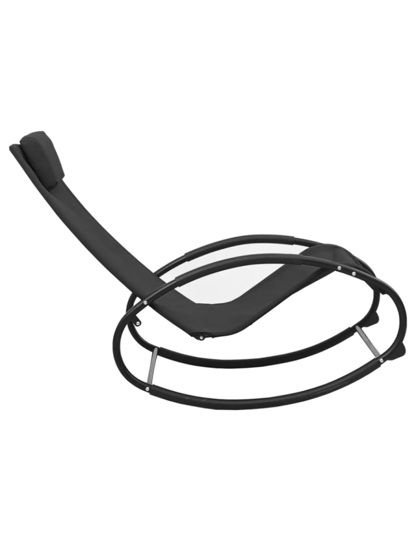 imagem de espreguiçadeira，Cadeira de repouso，Cadeira de descanso com almofada aço e textilene preto CFW5100614