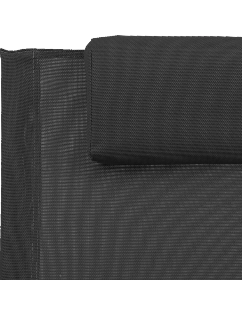 imagem de espreguiçadeira，Cadeira de repouso，Cadeira de descanso com almofada aço e textilene preto CFW5100616