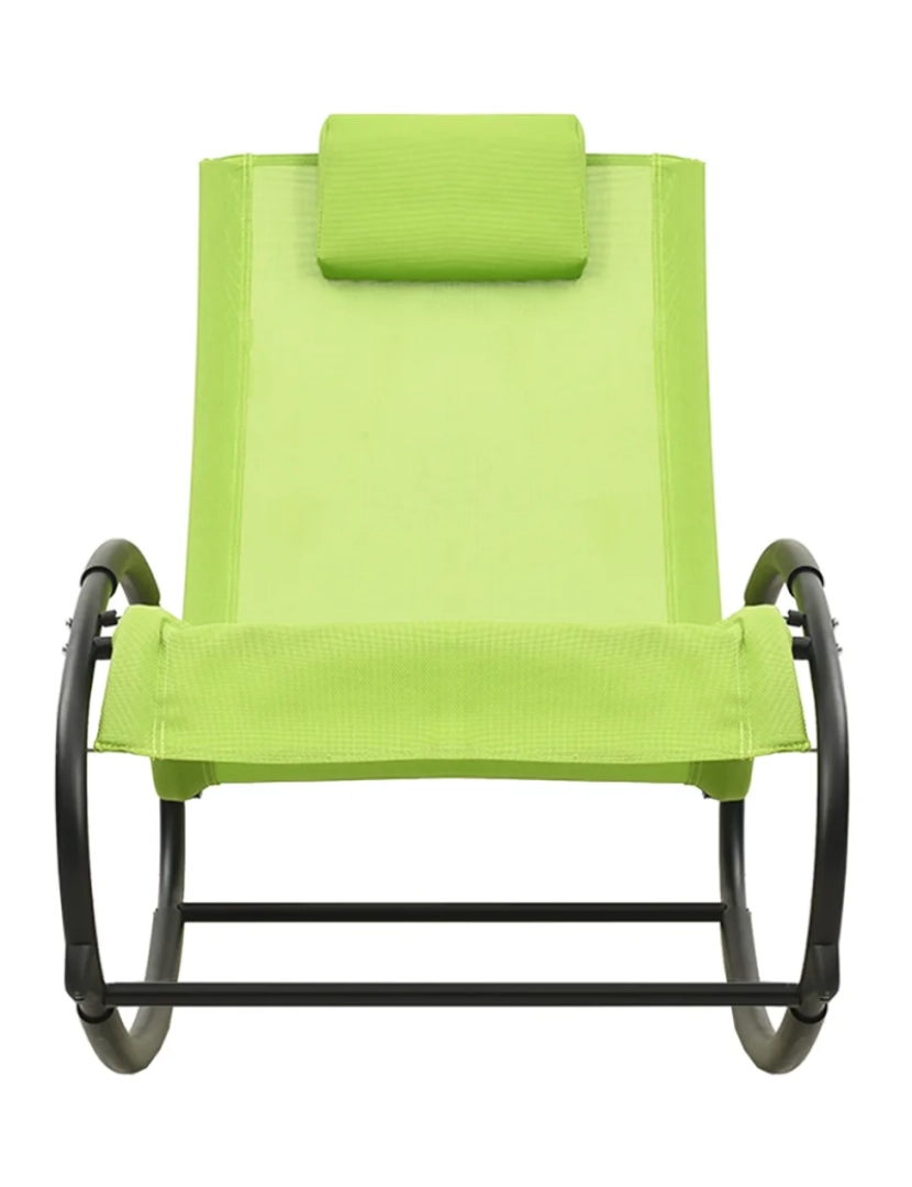 imagem de espreguiçadeira，Cadeira de repouso，Cadeira de descanso com almofada aço e textilene verde CFW2171783