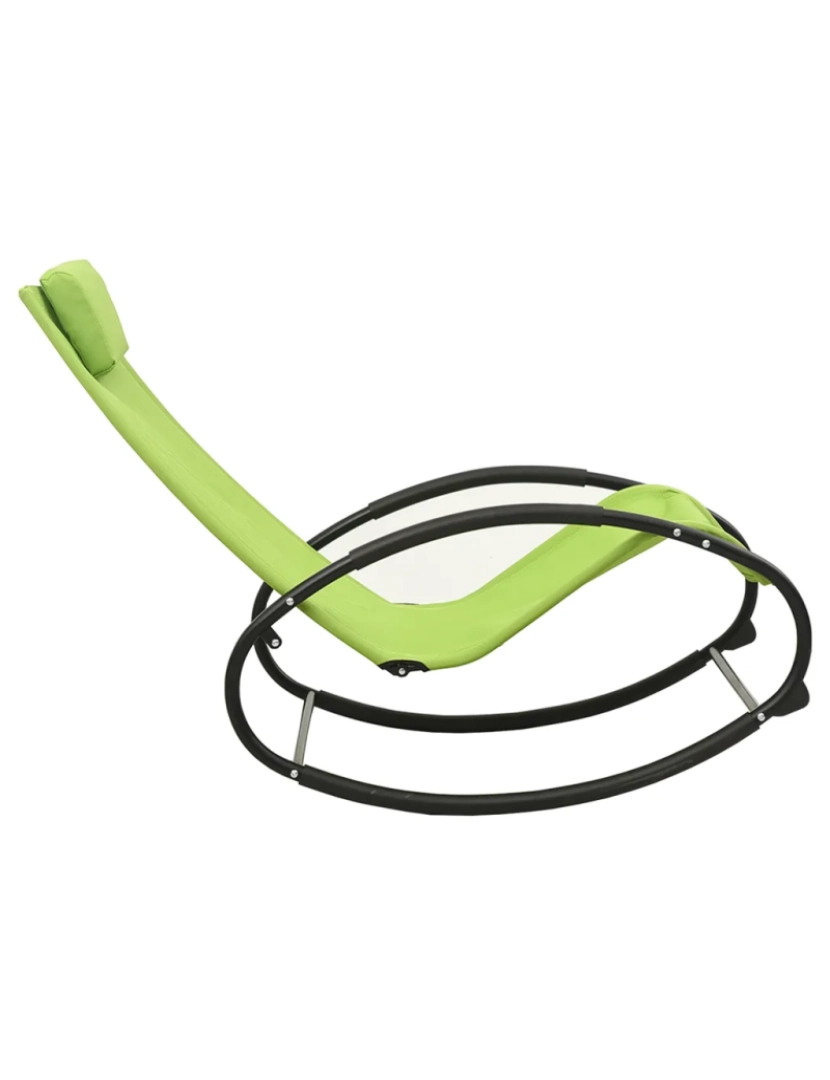imagem de espreguiçadeira，Cadeira de repouso，Cadeira de descanso com almofada aço e textilene verde CFW2171784