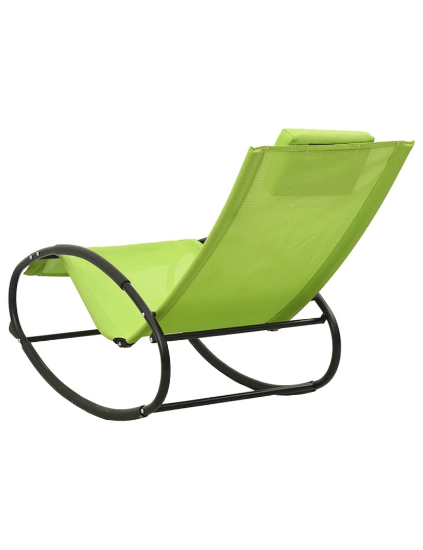 imagem de espreguiçadeira，Cadeira de repouso，Cadeira de descanso com almofada aço e textilene verde CFW2171785