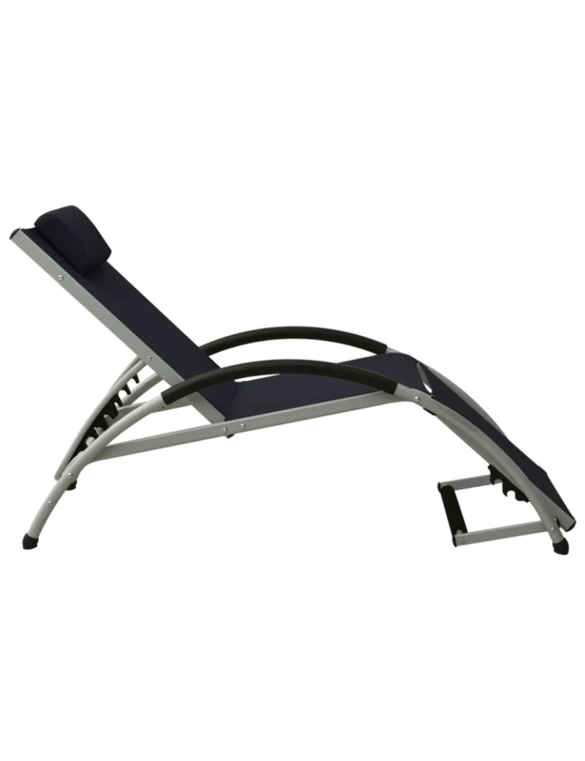 imagem de espreguiçadeira，Cadeira de repouso，Cadeira de descanso com almofada textilene preto CFW6935513
