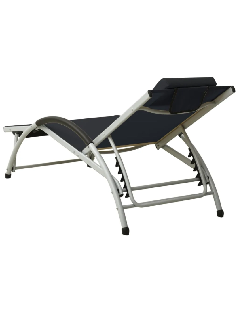 imagem de espreguiçadeira，Cadeira de repouso，Cadeira de descanso com almofada textilene preto CFW6935514