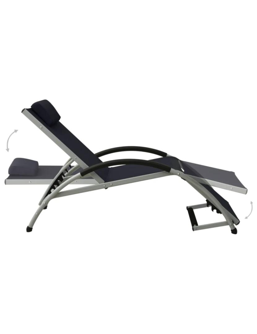 imagem de espreguiçadeira，Cadeira de repouso，Cadeira de descanso com almofada textilene preto CFW6935515