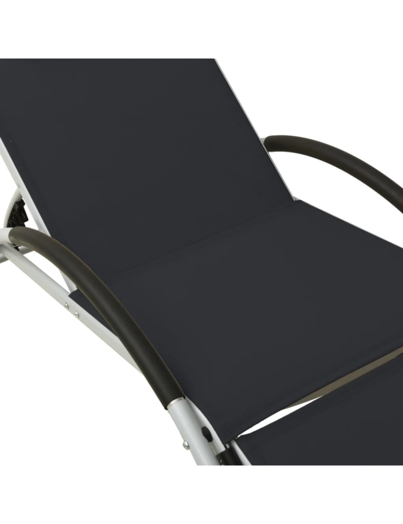 imagem de espreguiçadeira，Cadeira de repouso，Cadeira de descanso com almofada textilene preto CFW6935516
