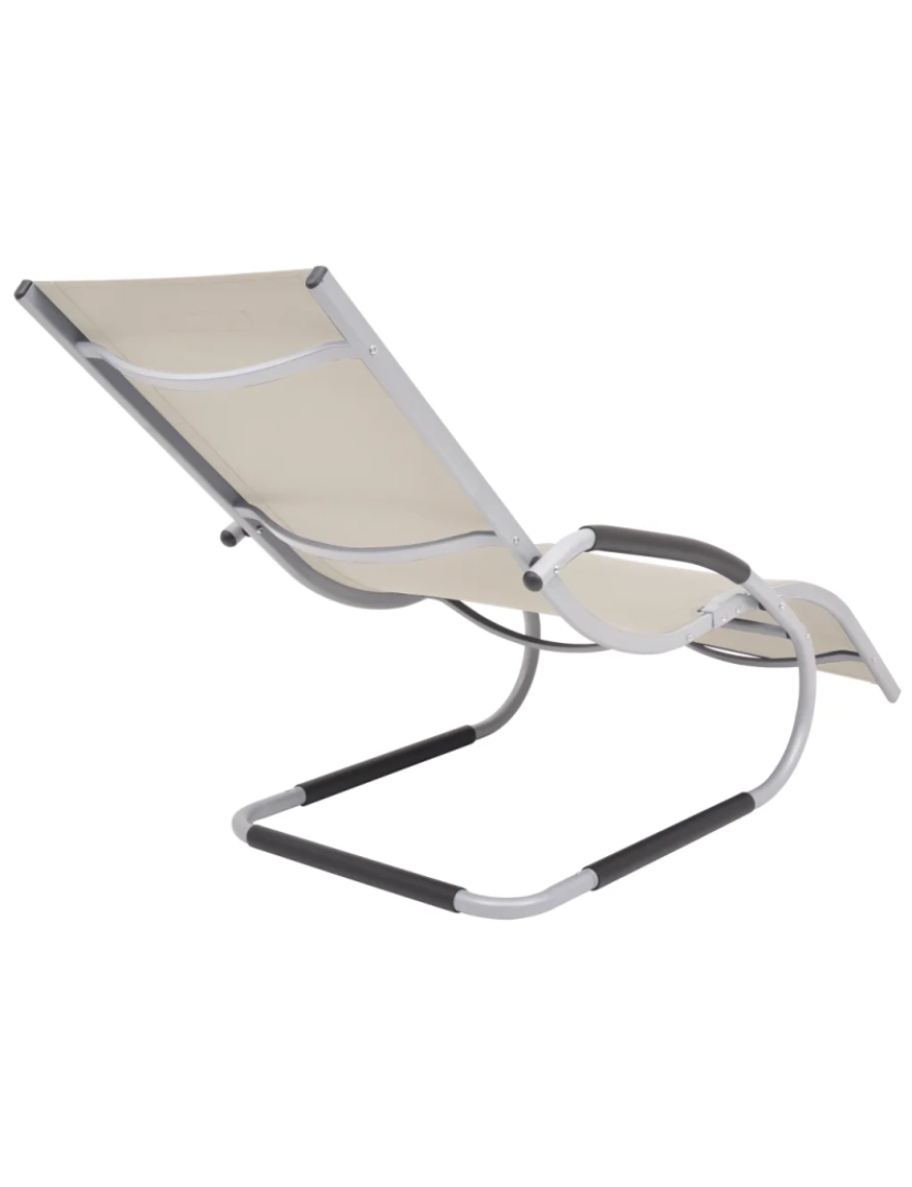 imagem de espreguiçadeira，Cadeira de repouso，Cadeira de descanso com almofadão alumínio e textilene creme CFW5588534