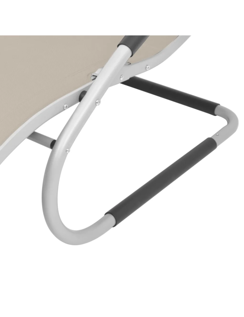 imagem de espreguiçadeira，Cadeira de repouso，Cadeira de descanso com almofadão alumínio e textilene creme CFW5588536