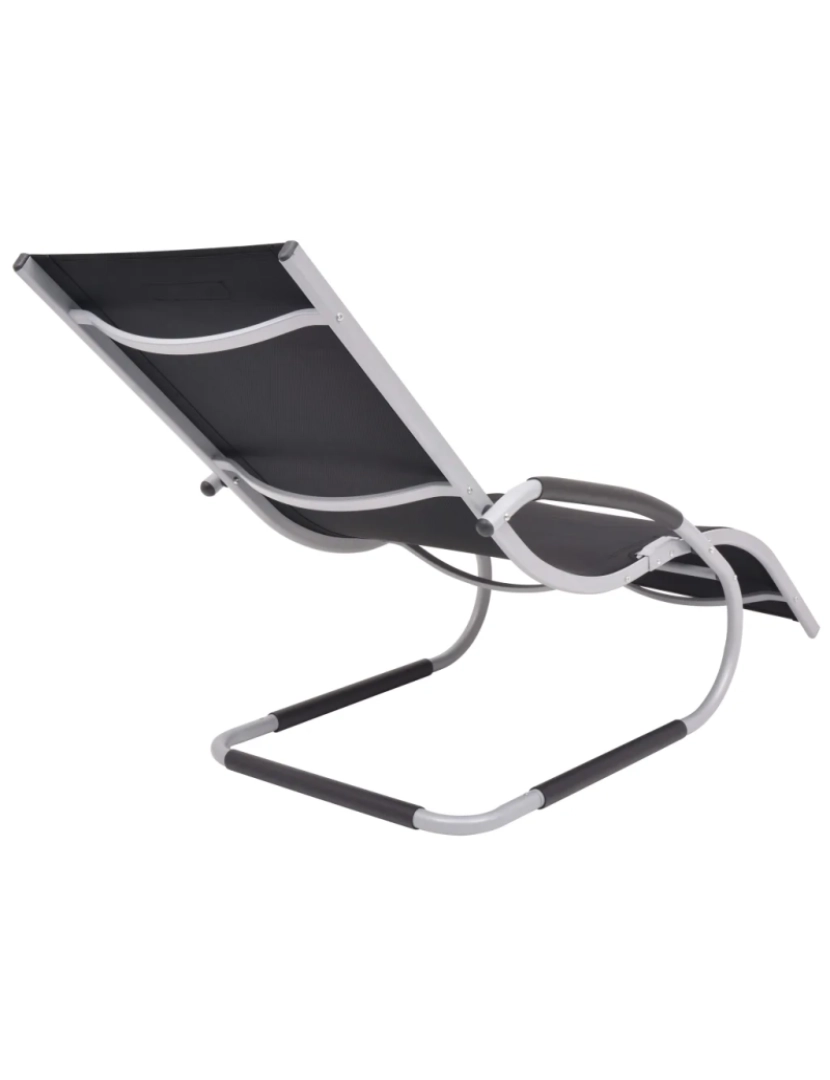 imagem de espreguiçadeira，Cadeira de repouso，Cadeira de descanso com almofadão alumínio e textilene preto CFW7211644