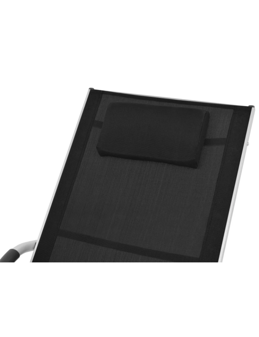 imagem de espreguiçadeira，Cadeira de repouso，Cadeira de descanso com almofadão alumínio e textilene preto CFW7211645