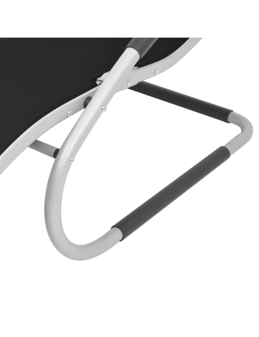 imagem de espreguiçadeira，Cadeira de repouso，Cadeira de descanso com almofadão alumínio e textilene preto CFW7211646