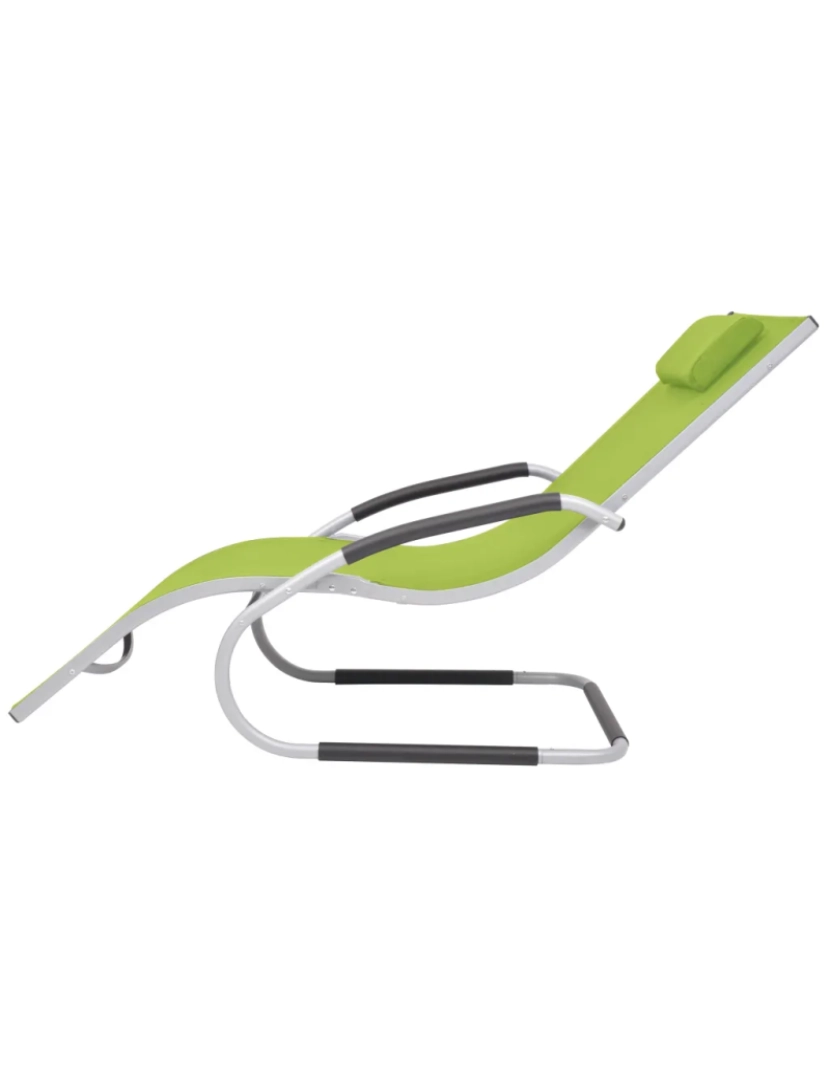imagem de espreguiçadeira，Cadeira de repouso，Cadeira de descanso com almofadão alumínio e textilene verde CFW7423273