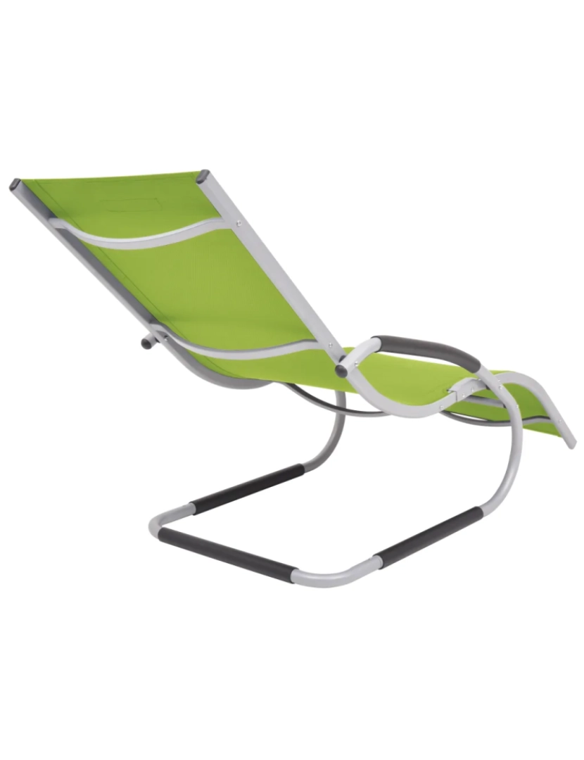 imagem de espreguiçadeira，Cadeira de repouso，Cadeira de descanso com almofadão alumínio e textilene verde CFW7423274