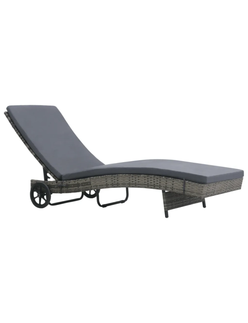 Vidaxl - espreguiçadeira，Cadeira de repouso，Cadeira de descanso com almofadão e rodas vime PE antracite CFW862732