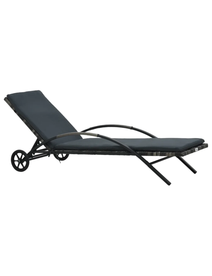 Vidaxl - espreguiçadeira，Cadeira de repouso，Cadeira de descanso com almofadão e rodas vime PE antracite CFW345972