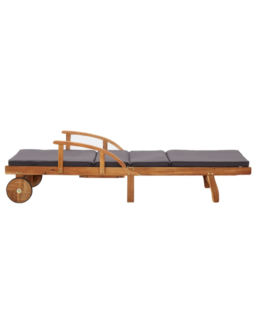 imagem de espreguiçadeira，Cadeira de repouso，Cadeira de descanso com almofadão madeira acácia maciça CFW4071263