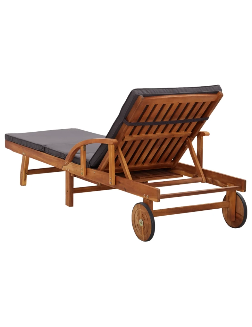 imagem de espreguiçadeira，Cadeira de repouso，Cadeira de descanso com almofadão madeira acácia maciça CFW4071265