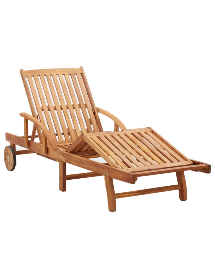 imagem de espreguiçadeira，Cadeira de repouso，Cadeira de descanso com almofadão madeira acácia maciça CFW4071266