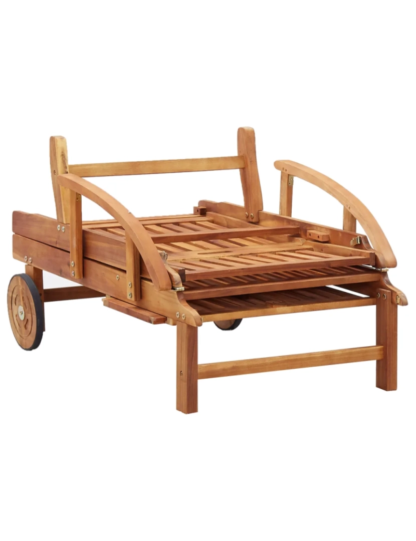 imagem de espreguiçadeira，Cadeira de repouso，Cadeira de descanso com almofadão madeira acácia maciça CFW4071267
