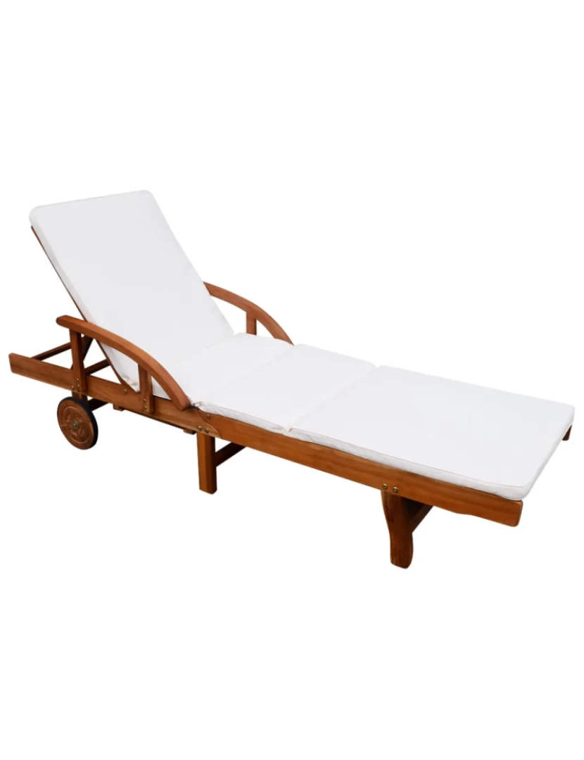 imagem de espreguiçadeira，Cadeira de repouso，Cadeira de descanso com almofadão madeira acácia maciça CFW4214332