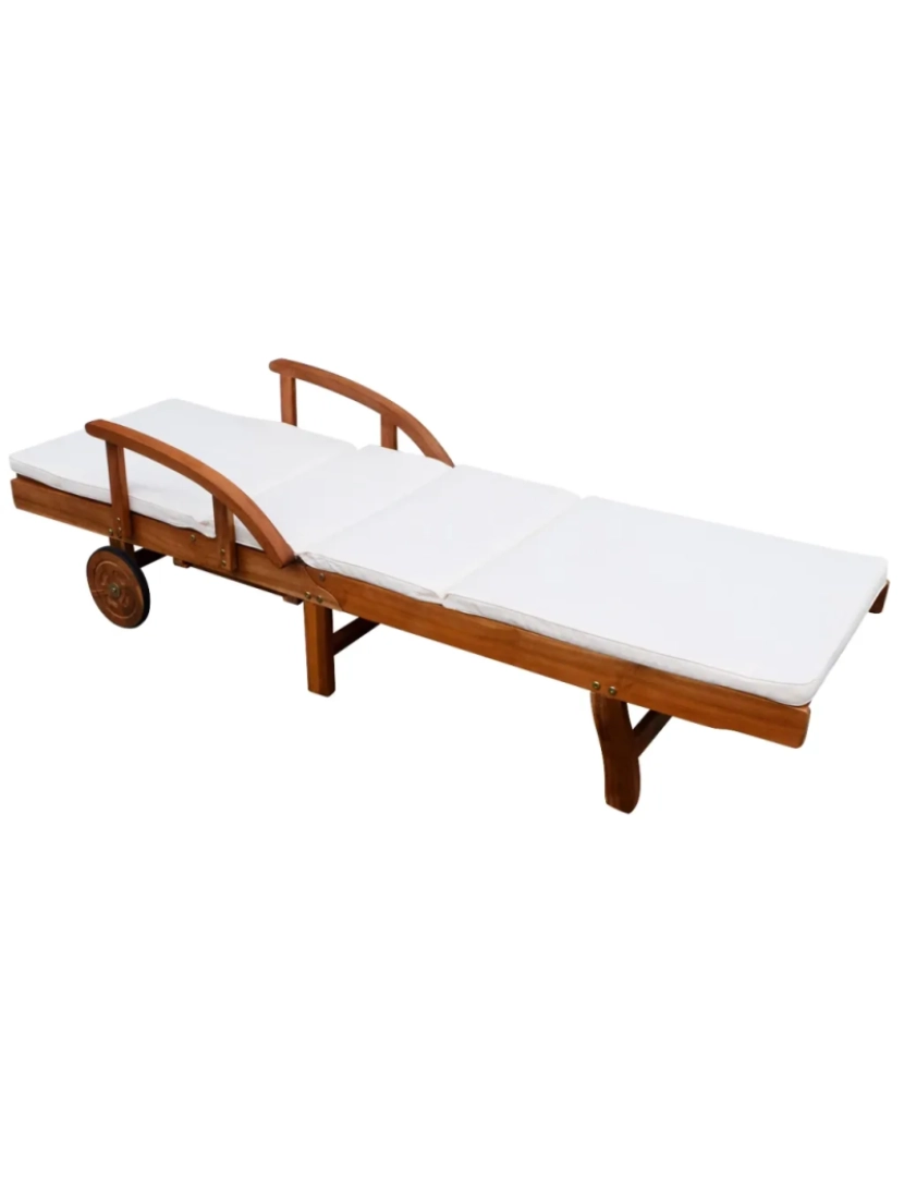 imagem de espreguiçadeira，Cadeira de repouso，Cadeira de descanso com almofadão madeira acácia maciça CFW4214333