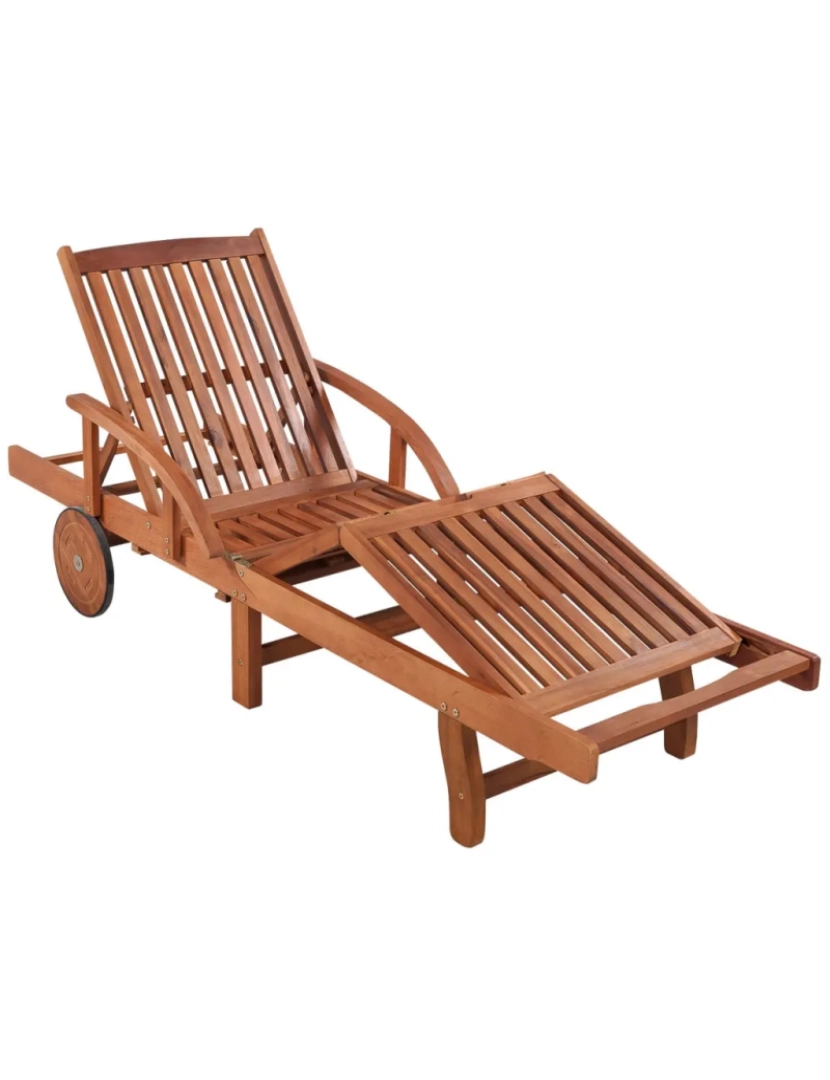 imagem de espreguiçadeira，Cadeira de repouso，Cadeira de descanso com almofadão madeira acácia maciça CFW4214334