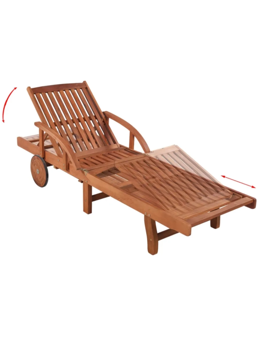 imagem de espreguiçadeira，Cadeira de repouso，Cadeira de descanso com almofadão madeira acácia maciça CFW4214335