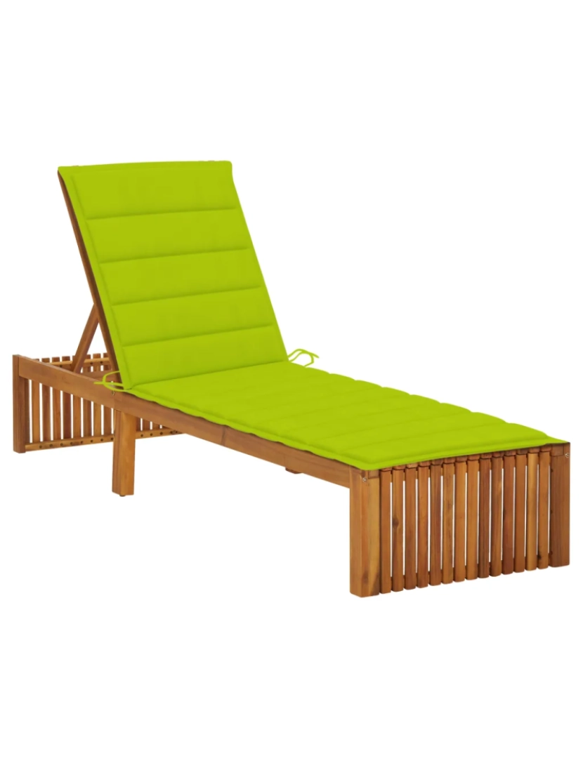 imagem de espreguiçadeira，Cadeira de repouso，Cadeira de descanso com almofadão madeira de acácia maciça CFW9844391