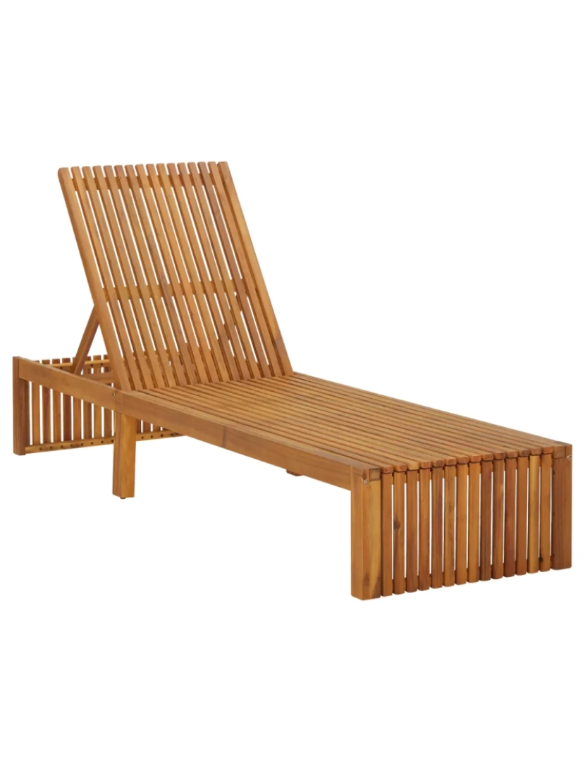 imagem de espreguiçadeira，Cadeira de repouso，Cadeira de descanso com almofadão madeira de acácia maciça CFW9844392