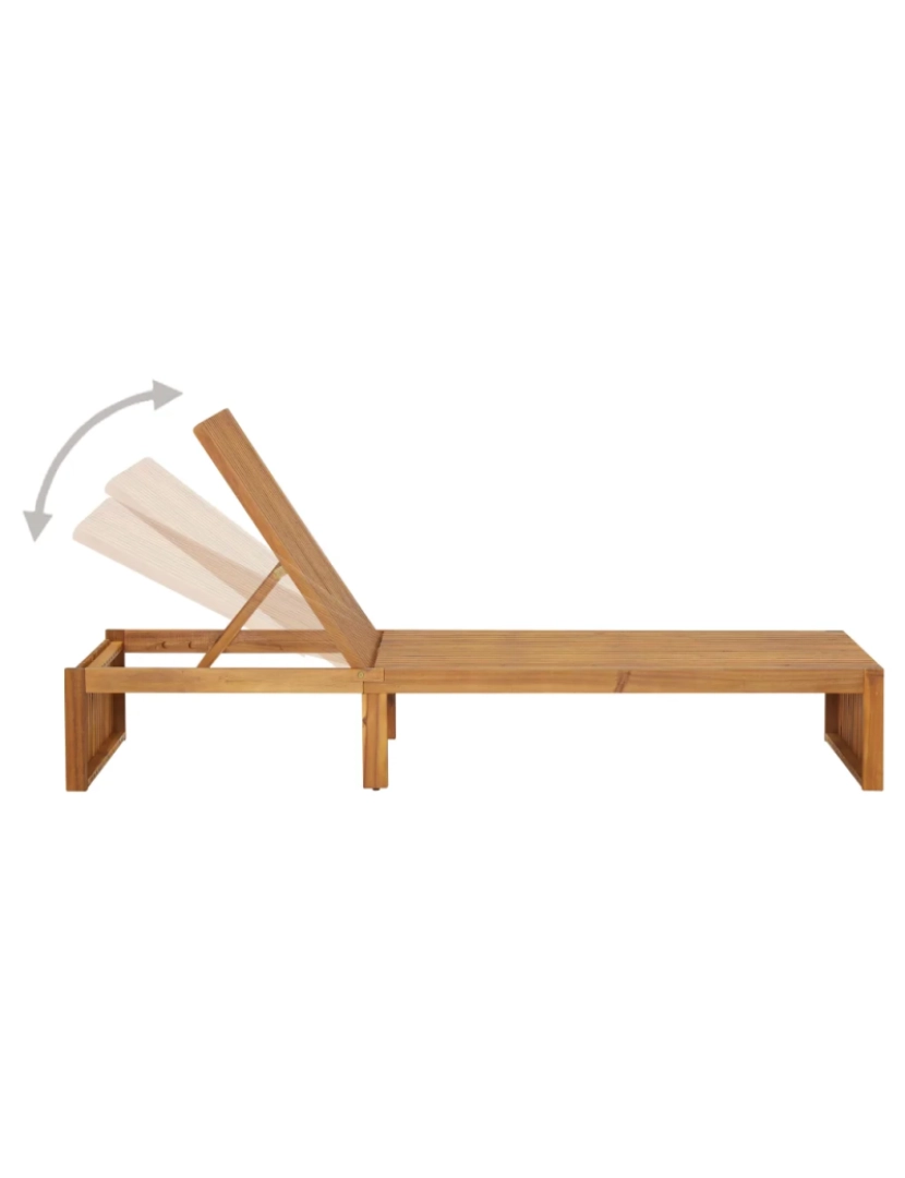 imagem de espreguiçadeira，Cadeira de repouso，Cadeira de descanso com almofadão madeira de acácia maciça CFW9844394