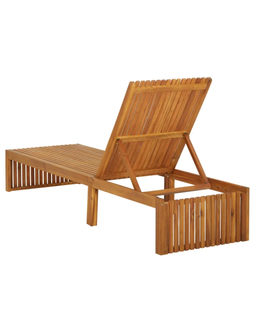 imagem de espreguiçadeira，Cadeira de repouso，Cadeira de descanso com almofadão madeira de acácia maciça CFW9844396