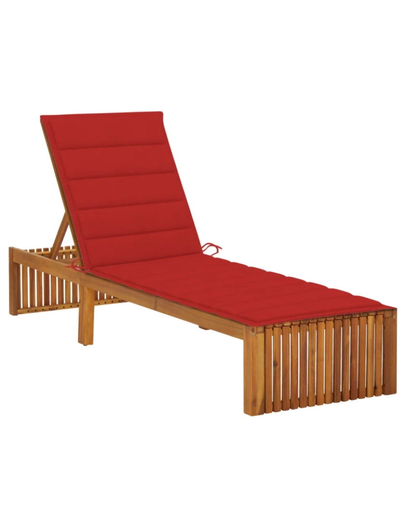 Vidaxl - espreguiçadeira，Cadeira de repouso，Cadeira de descanso com almofadão madeira de acácia maciça CFW465070
