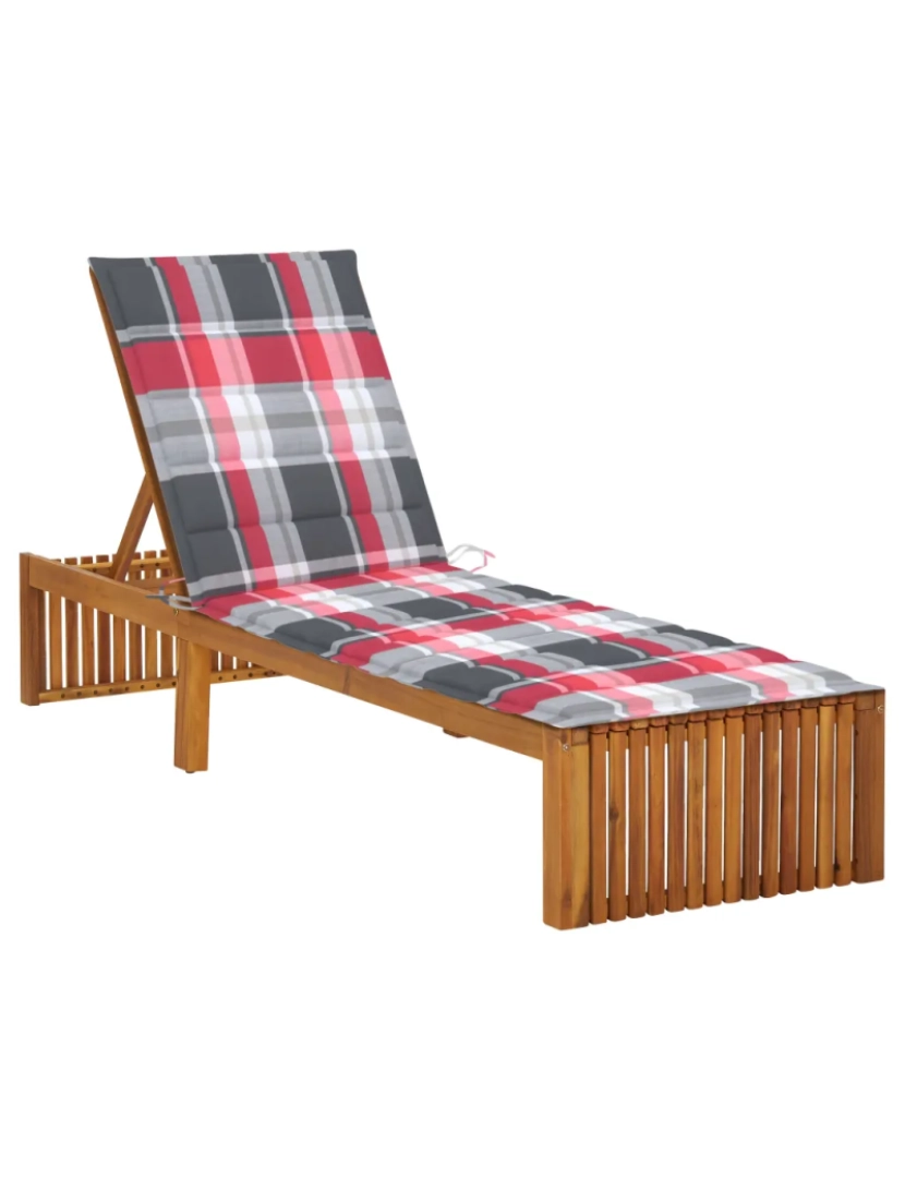 imagem de espreguiçadeira，Cadeira de repouso，Cadeira de descanso com almofadão madeira de acácia maciça CFW8411041