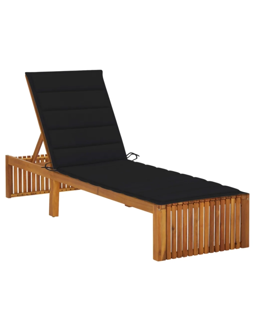 Vidaxl - espreguiçadeira，Cadeira de repouso，Cadeira de descanso com almofadão madeira de acácia maciça CFW378551