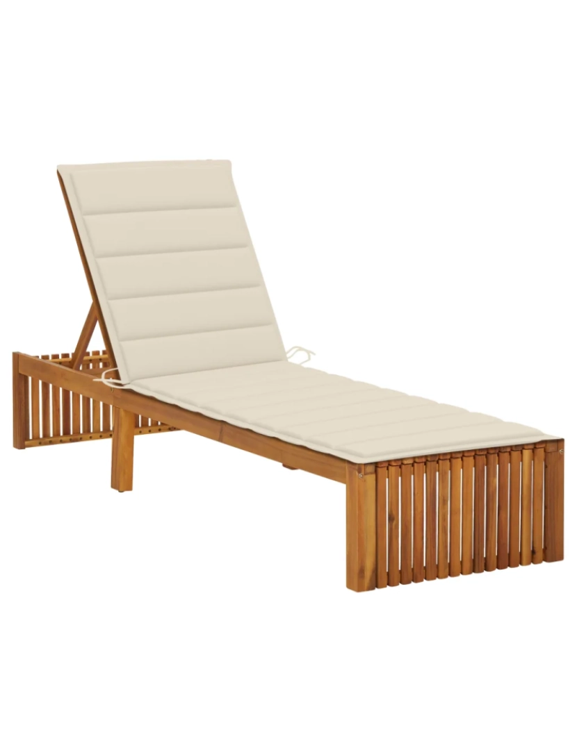 Vidaxl - espreguiçadeira，Cadeira de repouso，Cadeira de descanso com almofadão madeira de acácia maciça CFW777223