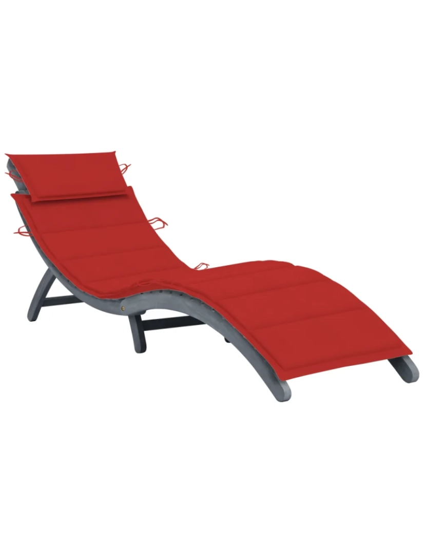 Vidaxl - espreguiçadeira，Cadeira de repouso，Cadeira de descanso com almofadão madeira de acácia maciça cinzento CFW512718