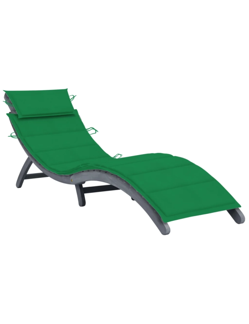 Vidaxl - espreguiçadeira，Cadeira de repouso，Cadeira de descanso com almofadão madeira de acácia maciça cinzento CFW971306