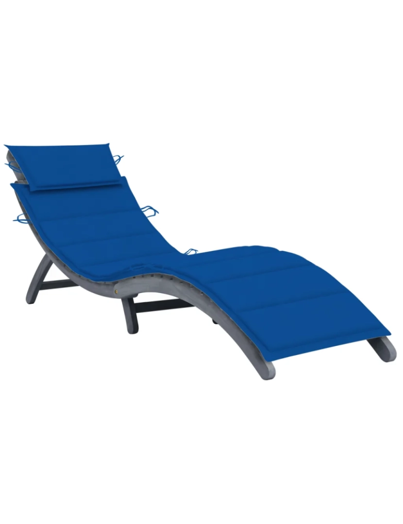 Vidaxl - espreguiçadeira，Cadeira de repouso，Cadeira de descanso com almofadão madeira de acácia maciça cinzento CFW170729