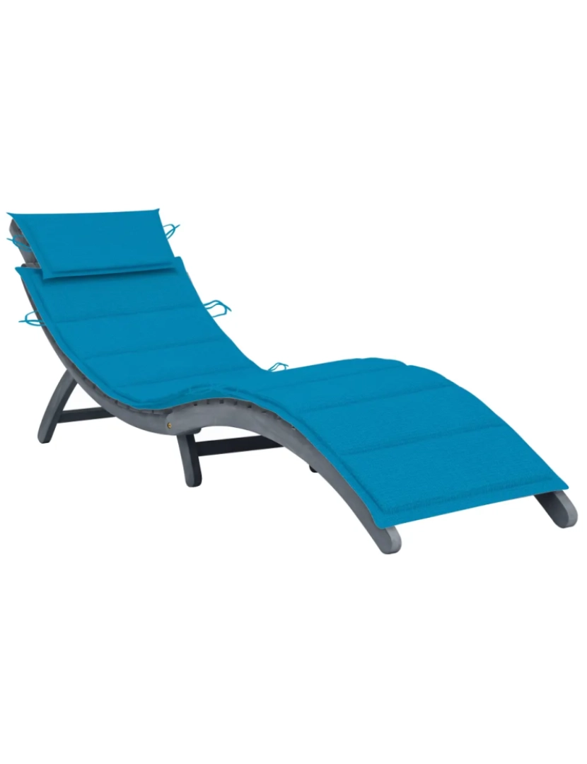 Vidaxl - espreguiçadeira，Cadeira de repouso，Cadeira de descanso com almofadão madeira de acácia maciça cinzento CFW698702